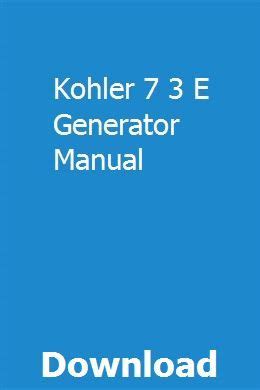 Kohler 7 3 E Generator Manual Ebook PDF