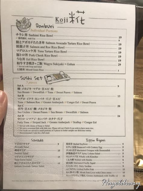 Koji Sushi Bar Raffles City Menu: A Culinary Journey