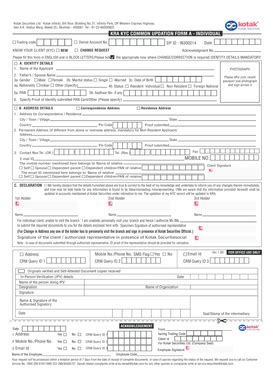 Kotak Securities KYC form