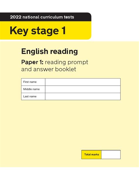 Ks1 Animals Sats Paper 2005 Answer Booklet PDF