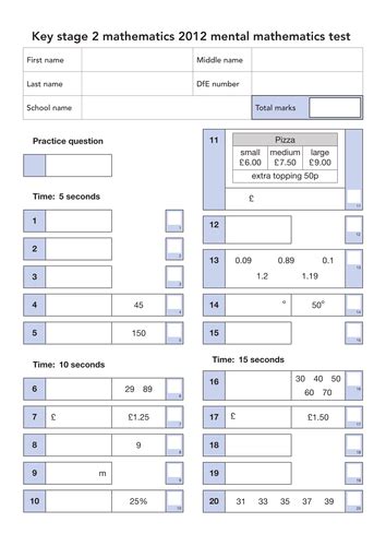 Ks2 Literacy Sats Answers Thresholds 2012 PDF