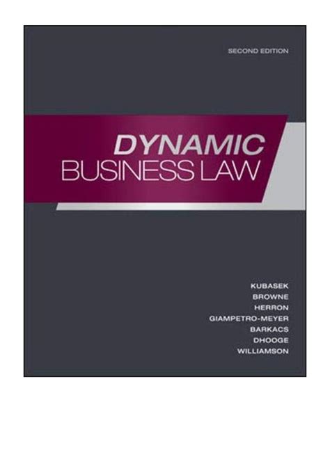 Kubasek Dynamic Business Law 2nd Edition Pdf Doc