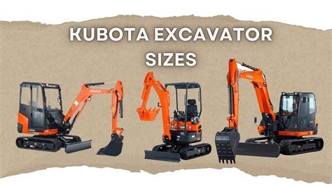 Kubota Excavator Size Chart