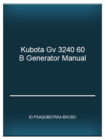 Kubota Gv 3240 60 B Generator Manual Ebook Epub
