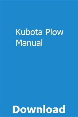 Kubota Plow Manual Ebook Kindle Editon