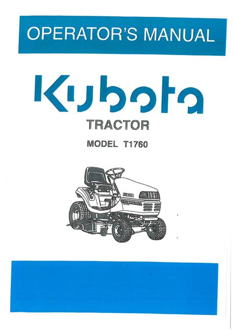 Kubota Tractor Manual T1760 Ebook Epub