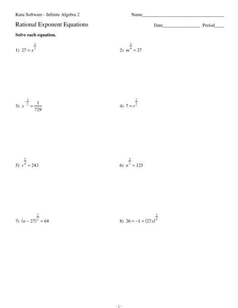 Kuta Software Algebra 2 Rational Expressions Answer PDF