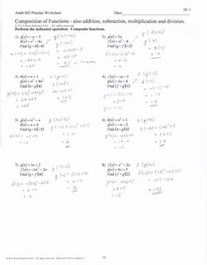 Kuta Software Composition Of Functions Answers PDF