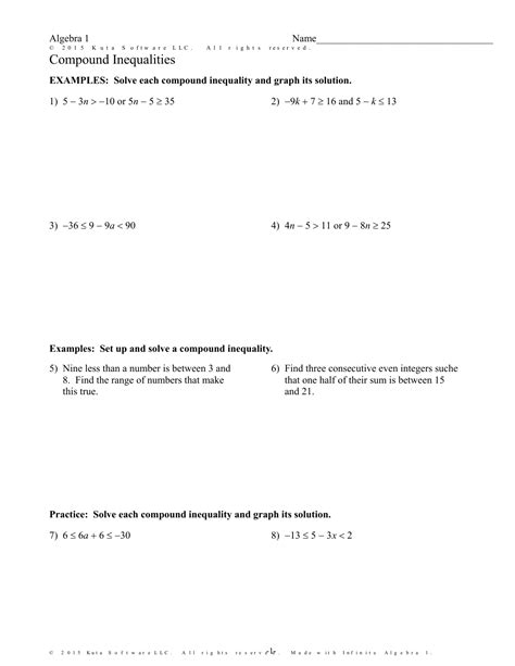 Kuta Software Infinite Algebra 1 Compound Inequalities Ebook Reader