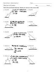 Kuta Software Infinite Algebra 2 The Law Of Cosines Answers Reader