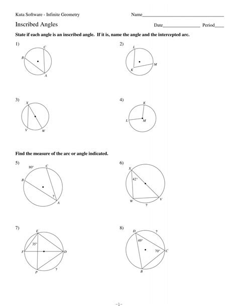 Kuta Software Infinite Geometry Inscribed Angles Answers Doc