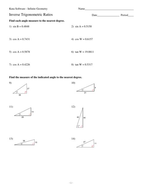 Kuta Software Inverse Trigonometric Ratios Answer Sheet Kindle Editon