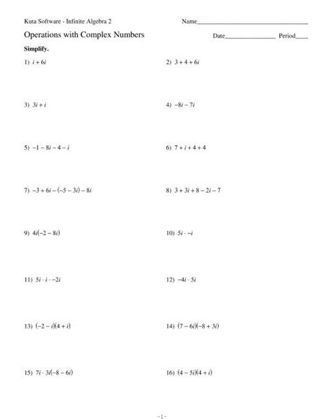 Kuta Software Operations With Complex Numbers Answers Doc