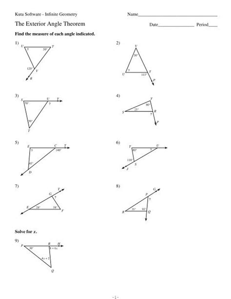 Kuta Software The Exterior Angle Theorem Answers Reader