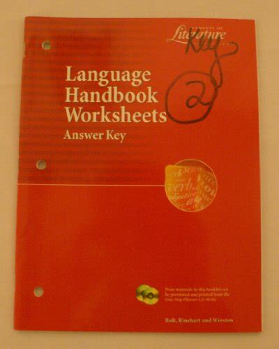 LANGUAGE HANDBOOK ANSWER KEY SECOND COURSE Ebook Kindle Editon