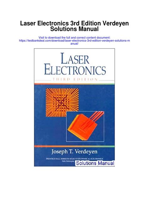 LASER ELECTRONICS 3RD EDITION SOLUTION MANUAL Ebook PDF