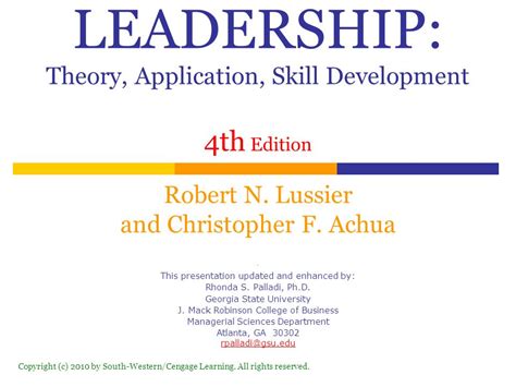 LEADERSHIP THEORY APPLICATION AND SKILL DEVELOPMENT 4TH EDITION Ebook Reader