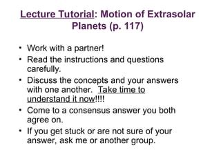 LECTURE TUTORIAL MOTION OF EXTRASOLAR PLANETS ANSWERS Ebook Kindle Editon