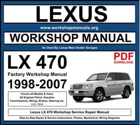 LEXUS LX470 SHOP MANUAL Ebook Doc