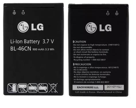 LG Battery BL 46CN Original Verizon Doc