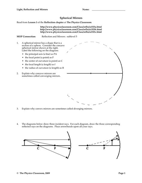 LIGHT REFLECTION AND MIRRORS PHYSICS CLASSROOM ANSWERS Ebook Kindle Editon