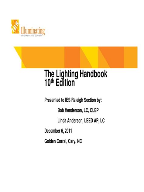 LIGHTING HANDBOOK 10TH EDITION PDF BOOK Reader