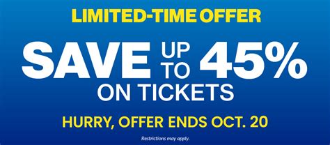 LIMITED TIME OFFER: Save up to 40% on Tickets!