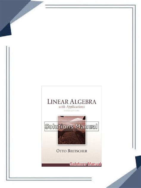 LINEAR ALGEBRA WITH APPLICATIONS BRETSCHER SOLUTIONS MANUAL Ebook Epub