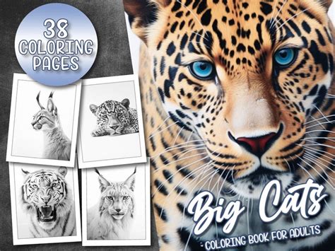 LIONS AND TIGERS Big Cats Coloring Book PDF