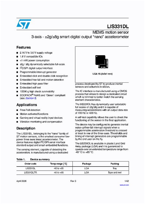 LIS331DLTR: The Ultimate Guide to Industry-Leading MEMS Motion Sensor