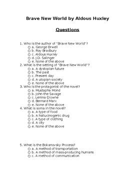 LITERATURE BRAVE NEW WORLD MULTIPLE CHOICE QUESTIONS Ebook Reader