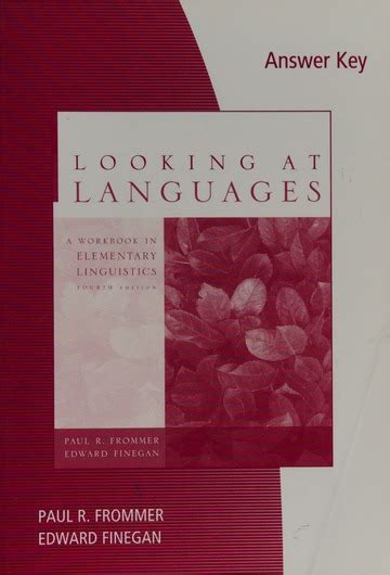 LOOKING AT LANGUAGES WORKBOOK ANSWER KEY Ebook Kindle Editon