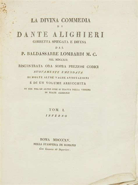 La Divina Commedia Corretta Dal P B Lombardi Italian Edition PDF