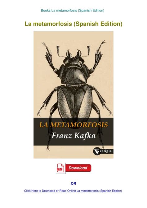 La Metamorfosis Spanish Edition PDF