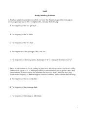 Lab 8 Hardy Weinberg Problems Answers Epub