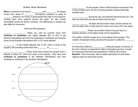 Lab Global Wind Patterns Answers Doc