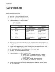 Lab Sulfur Clock Answers Reader