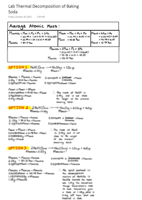 Lab Thermal Decomposition Of Baking Soda Answers Kindle Editon