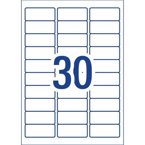 Label Template 30 Per Page