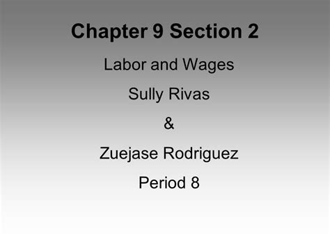 Labor And Wages Chapter9 Section2 Answers Reader