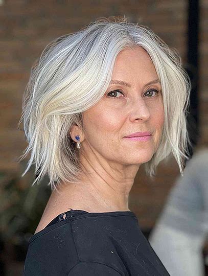 Lace Front Bobs: Grey Chin Length Human Hair Wigs VS 2025