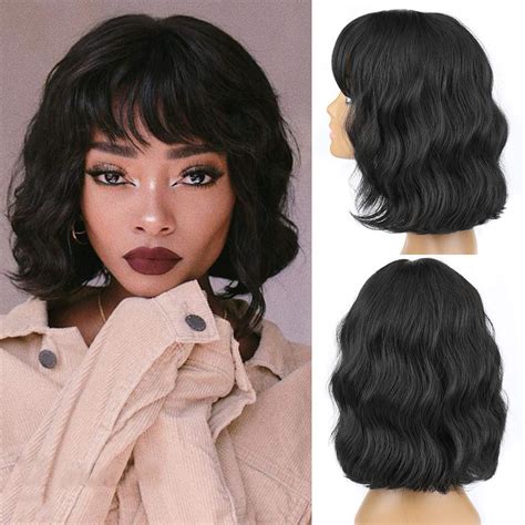 Lace Front Style Wig 10" Synthetic Wavy Bobs Wigs