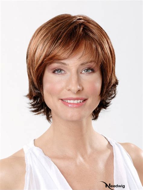 Lace Front Synthetic 10" Straight Copper Chin Length Fashion Bob Wigs