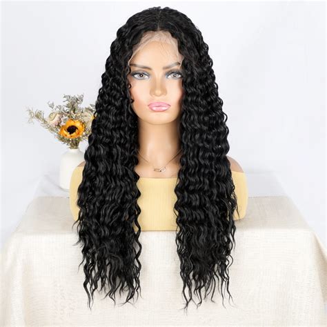 Lace Front Wavy Synthetic 18" Wigs Long VS Human Hair