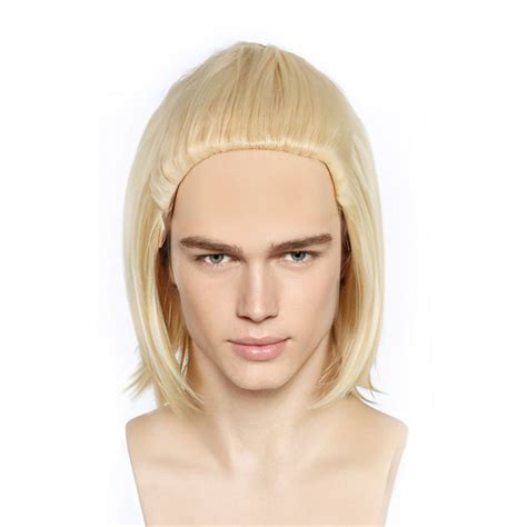 Lace Front Wigs: Mens Blonde With Bangs Short Wigs 2025