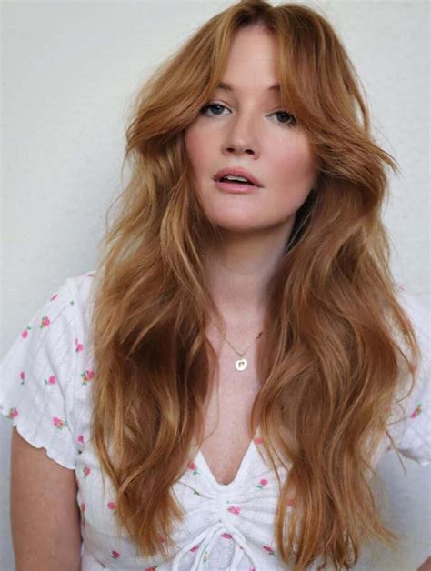 Lace Front Wigs Synthetic Copper Long Wavy Layered Parted Bangs Wigs