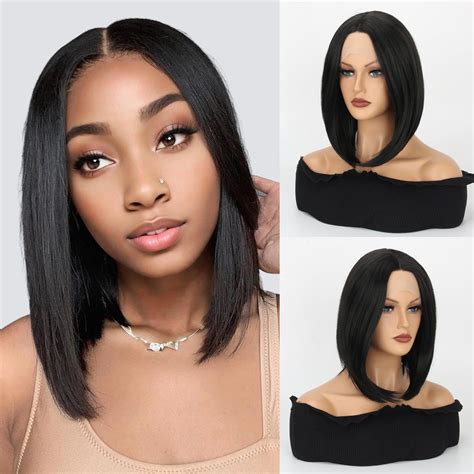 Lace Front Wigs Synthetic Straight Wigs Shoulder Length Bob Wigs