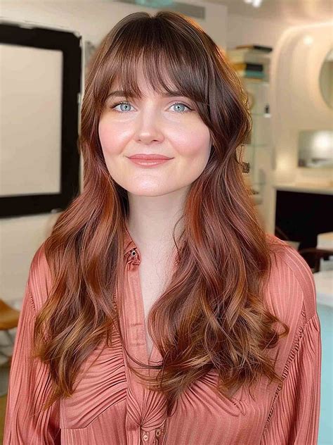 Lace Front With Bangs 18" Long Auburn Wig