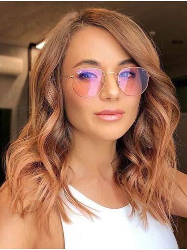 Lacewigs Wavy Copper Synthetic Wigs Amazing Without Bangs Lace Front Wigs