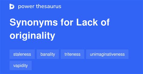 Lack of Originality: